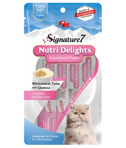 Signature7 - cat Nutri Delights Whitemeat Tuna With Quinoa For Eye Care Liquid Cat Treats 4x15g