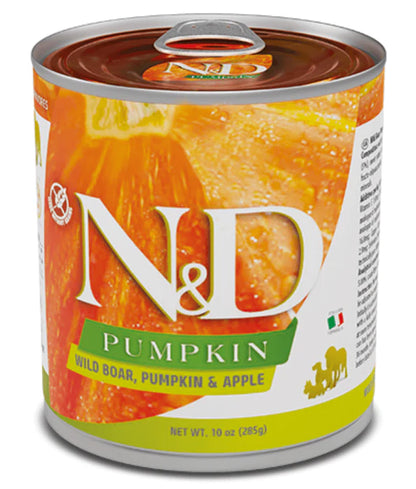 Farmina - dog N&D Pumpkin, Wild Boar, and Apple Adult Wet Dog Food In Gravy 285g - For a Healthy Digestion
