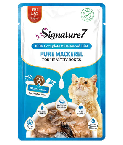 Signature7 - cat Pure Mackerel For Healthy Bones Grain-Free Wet Cat Food 50g