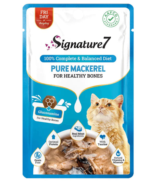 Signature7 - cat Pure Mackerel For Healthy Bones Grain-Free Wet Cat Food 50g