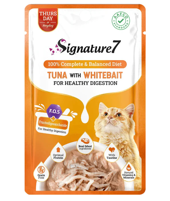 Signature7 - cat Tuna With Whitebait For Healthy Digestion Grain-Free Wet Cat Food 50g