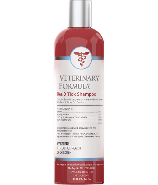 Synergy Labs - Veterinary Formula, Clinical Care Flea & Tick Shampoo for Dogs and Cats - 473ml
