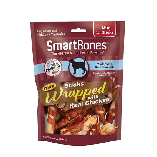 Smart Bones - dog mini wrapped stick real chicken 15 mini stick