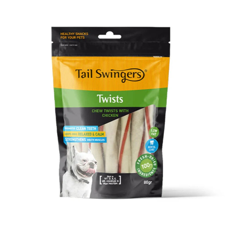 Tail Swingers - dog twist with chicken 100g