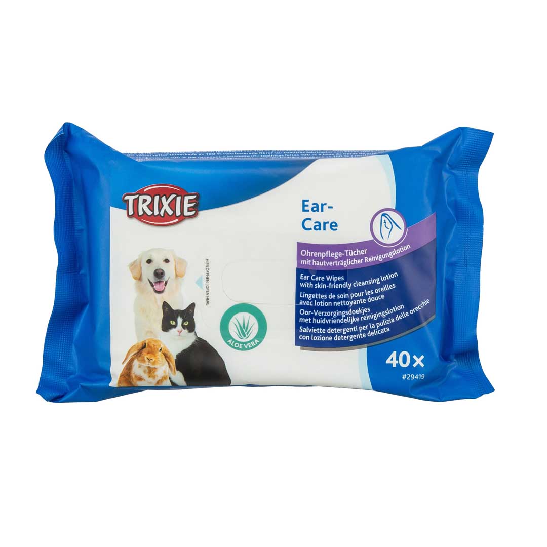 trixie - ear care wipes with aloe vera 40pcs