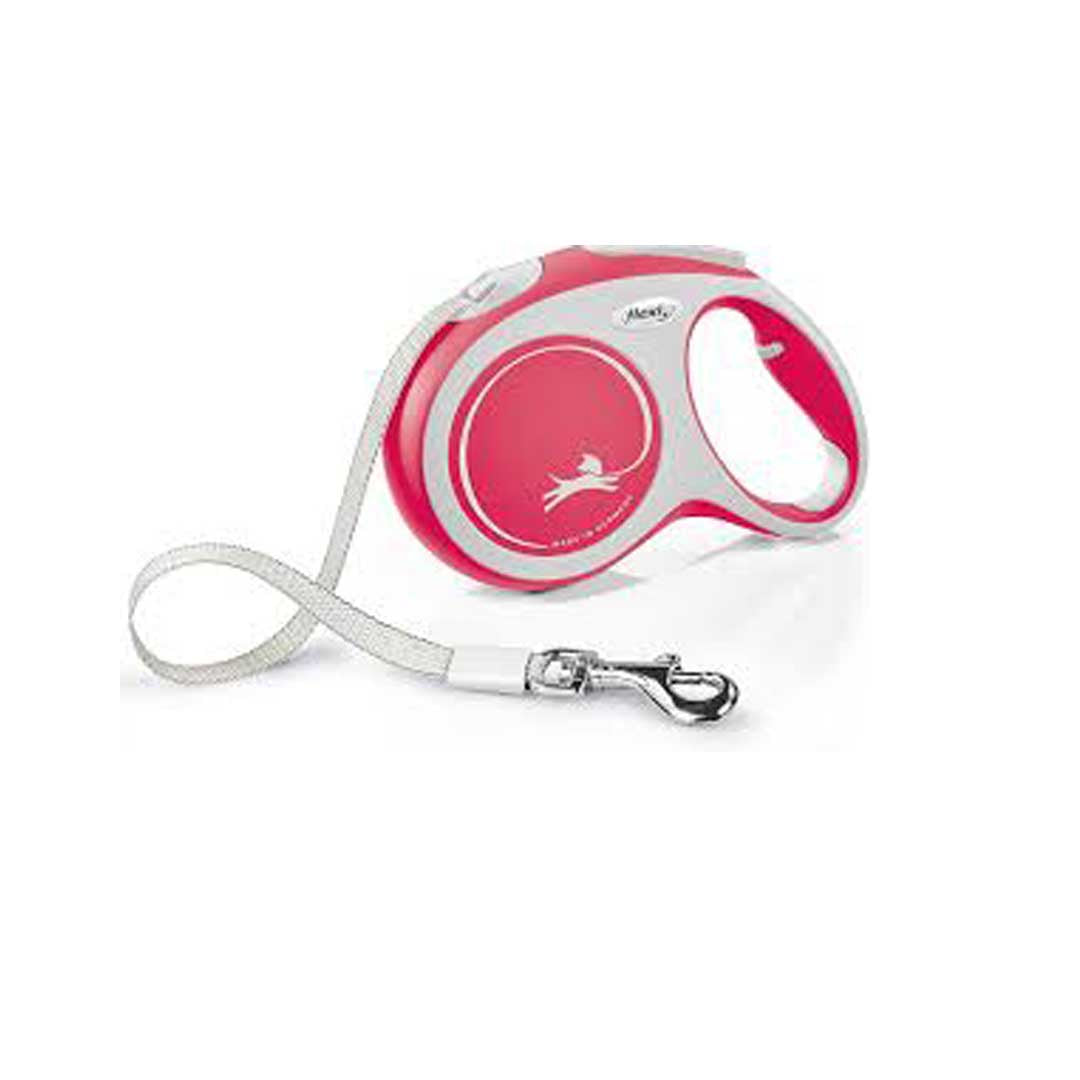 Flexi - dog leash retractable large tape 8m (max 50kg) grey & red