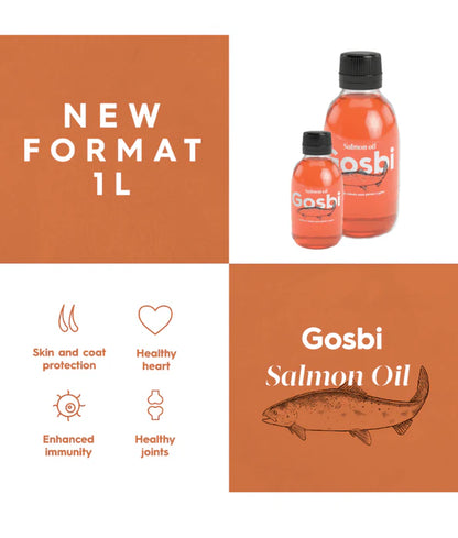 Gosbi - Salmon Oil for Dogs & Cats, Omega 3 Supplement for Skin, Coat & Joints – 250ml