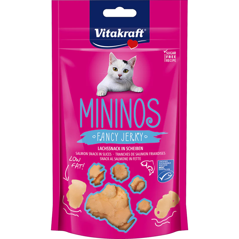 Vitakraft - cat mininos fancy jerky salmon slices snack 40g