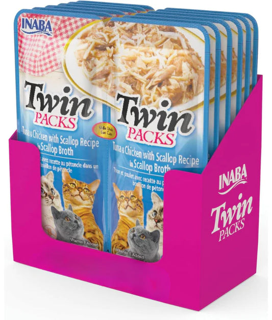 Inaba - cat Twin Pack Tuna & Chicken with Scallop Recipe in Scallop Broth 80g
