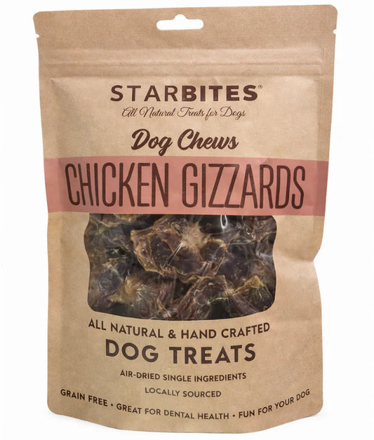 All Natural treats - dog Chicken Gizzards - Starbites Dog Chews , Grain-Free, Air-Dried 50g