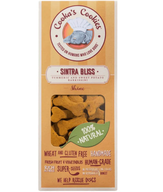 Cooka’s Cookies - dog Sintra Bliss, Sweet Potato, Banana & Pear, Dog Treat - Digestive Support, Skin & Coat, All Life Stages, All Breed Sizes - 100 g