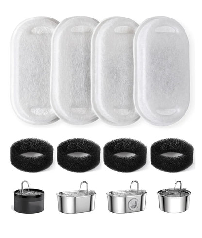 Pet Water Fountain Replacement Filter - Activated Carbon, Multi-Layer Filtration Clean & Fresh Drinking Water 2 pieces
