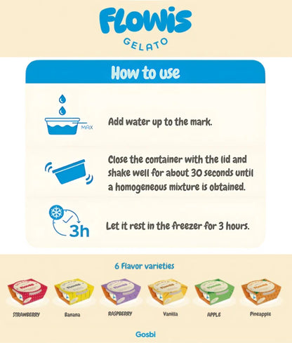 Gosbi - dog Flowis Gelato, Vanilla Flavor, Frozen Treat for All Dogs - 40g