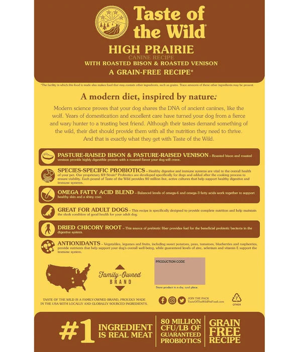 Taste of The Wild - dog High Prairie Adult- Roasted Bison & Venison 2kg-12kg