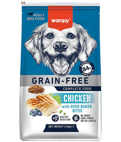 Wanpy - dog Grain-Free Chicken Adult, Small & Medium Breed Sizes Dry Dog Food, High Animal Protein, Joint & Digestive Support