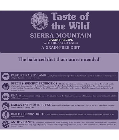 Taste of The Wild - dog Sierra Mountain Adult- Roasted Lamb 2kg - 12 kg