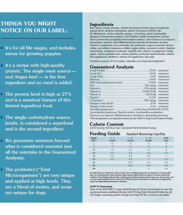 Taste Of The Wild - dog Angus Beef Limited Ingredient Recipe 11.34 kg