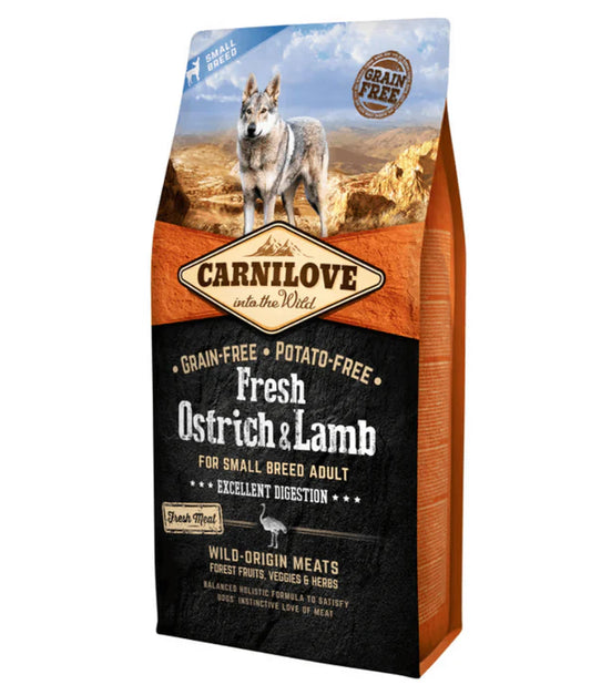Carnilove - dog Fresh Ostrich & Lamb, Adult Dry Food For Small Breeds - 1.5kg