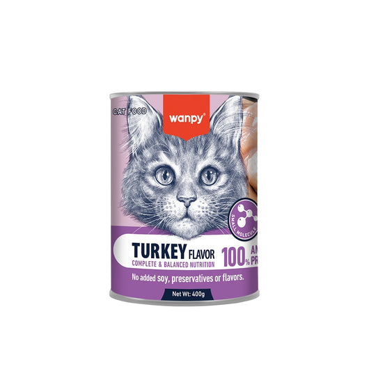 wanpy - can cat food complete paste with turkey 400g