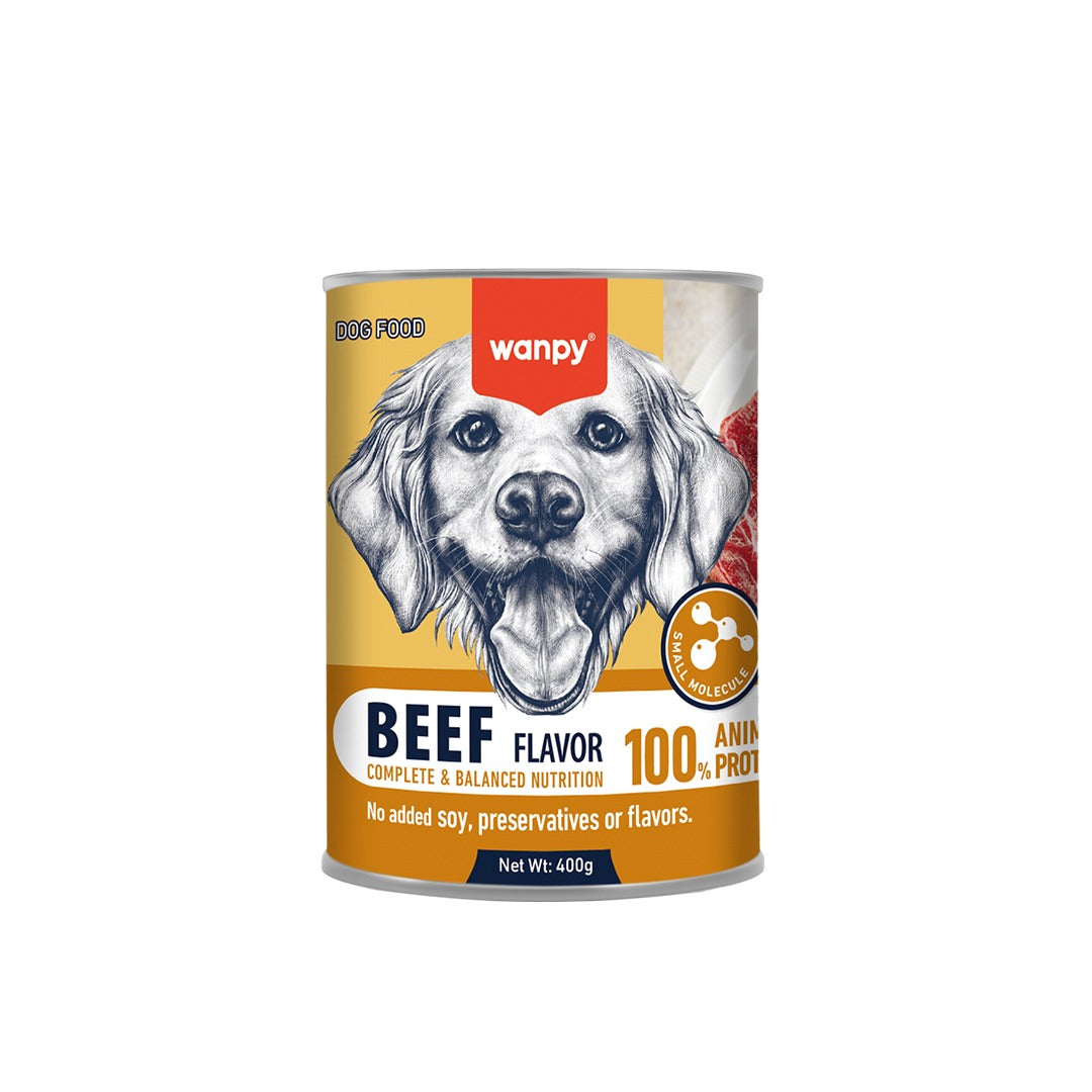 wanpy - can dog food complete paste with beef 400g