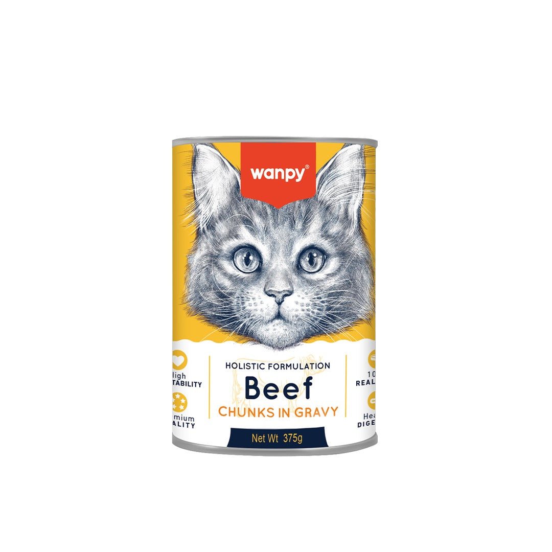 WANPY - Chunks In Gravy Cat food with beef 375g