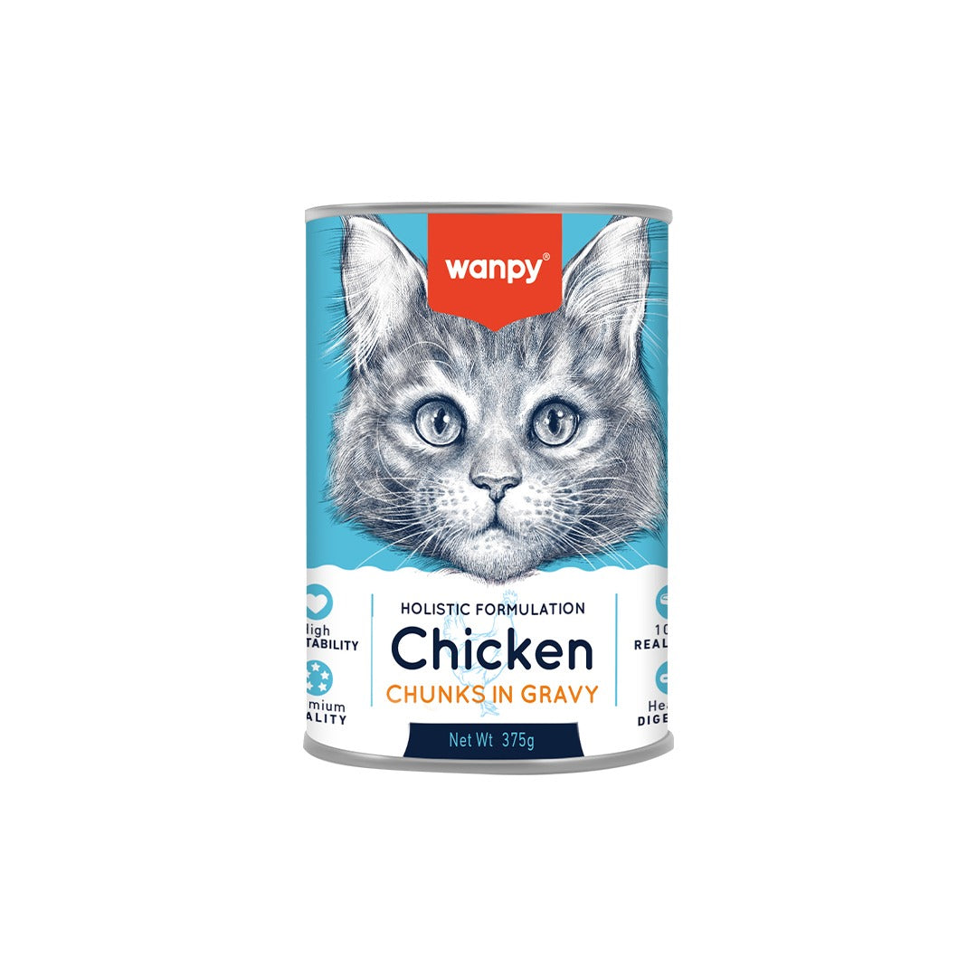 WANPY - Chunks In Gravy Cat food with chicken 375g