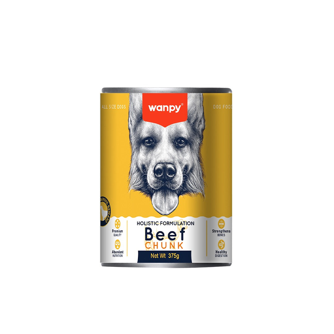 WANPY - Chunks In Gravy dog food with beef 375g
