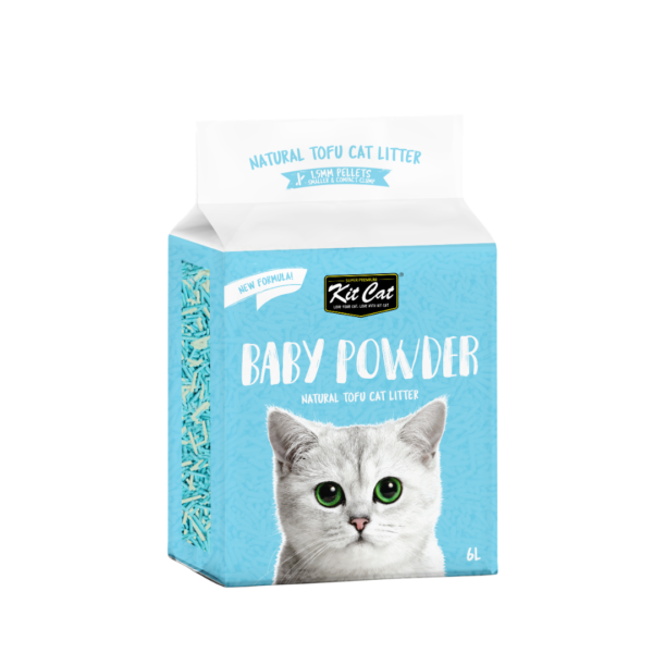 Kit Cat - Natural Tofu Cat Litter 1.5mm – Baby Powder 6L