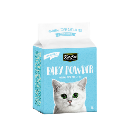 Kit Cat - Natural Tofu Cat Litter 1.5mm – Baby Powder 6L