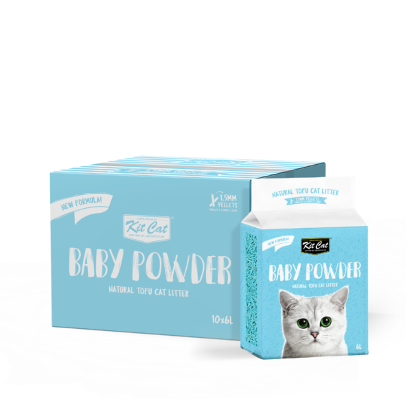 Kit Cat - Natural Tofu Cat Litter 1.5mm – Baby Powder 6L