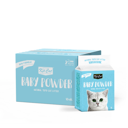 Kit Cat - Natural Tofu Cat Litter 1.5mm – Baby Powder 6L