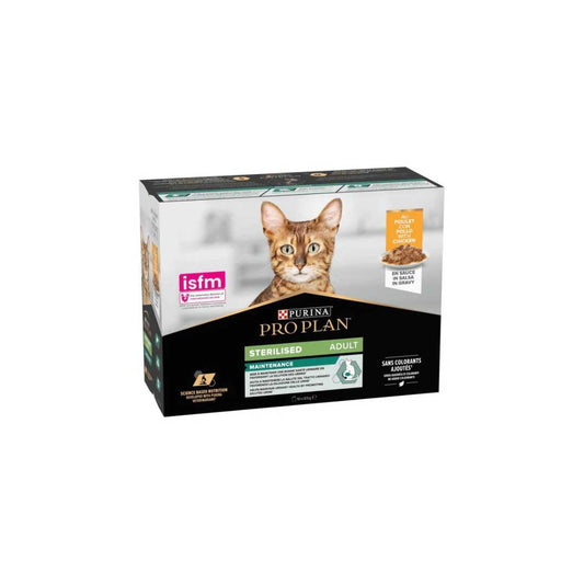 Purina Pro Plan - cat Sterilised Adult Wet Cat Food, Chicken in Gravy, 85gX10