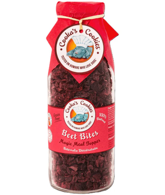 Cooka’s Cookies - dog Beetroot Bites, Air-Dried Beetroot Dog Meal Topper, Digestive Support, All Life Stages, All Breed Sizes - 180 g