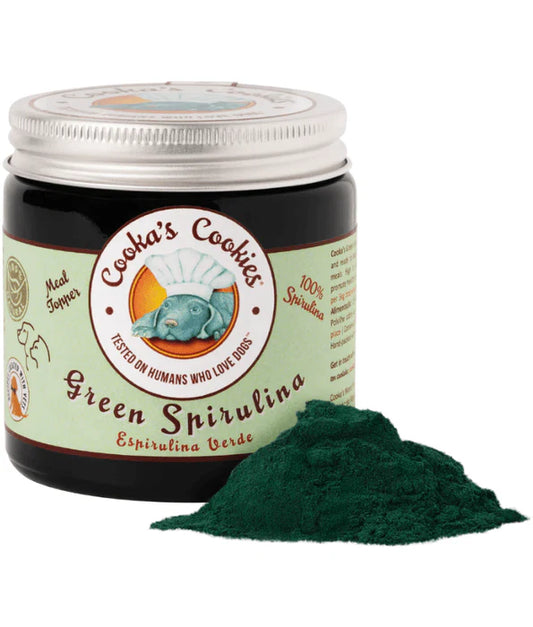 Cooka’s Cookies - dog Green Spirulina, Meal Topper, 100% Spirulina Algae, High Protein Superfood Support, All Life Stages, All Breed Sizes - 45 g