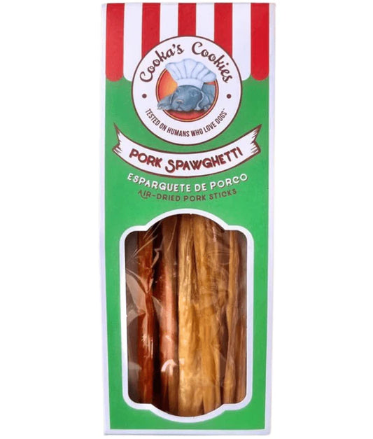 Cooka’s Cookies - dog Pork Spawghetti, Single-Protein Dog Chew Treats, Dental Support, All Life Stages, All Breed Sizes - 60 g