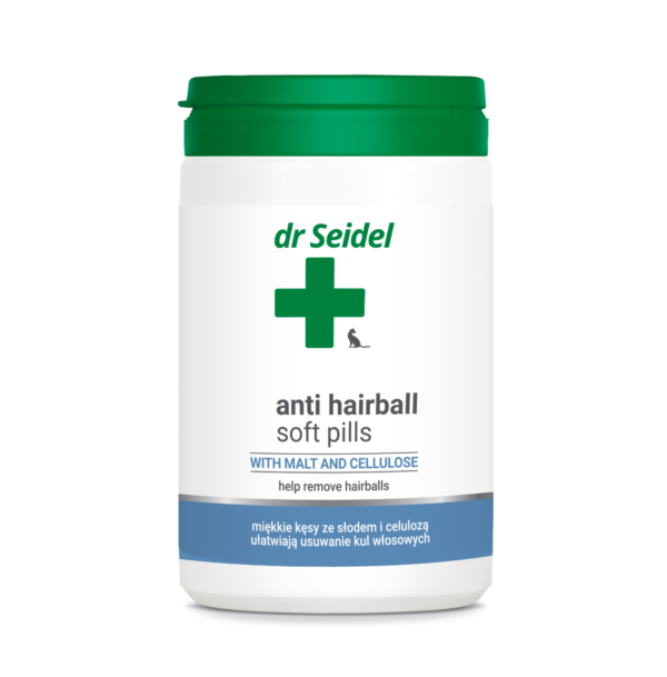 Dr Seidel - Anti Hairball Soft Pills, Malt & Cellulose, Hairball Control, Digestive Support for Cats - 225 g