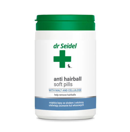Dr Seidel - Anti Hairball Soft Pills, Malt & Cellulose, Hairball Control, Digestive Support for Cats - 225 g