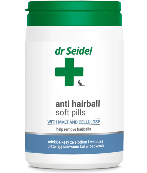 Dr Seidel - Anti Hairball Soft Pills, Malt & Cellulose, Hairball Control, Digestive Support for Cats - 225 g