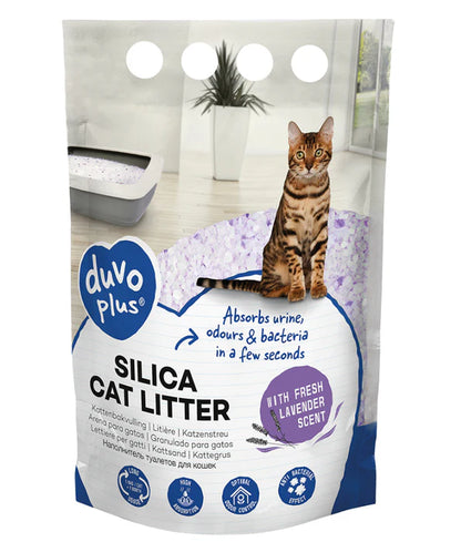 Duvo - cat Crystal Silica Litter with Lavender Scent, Dust-Free Odour Control – 5L
