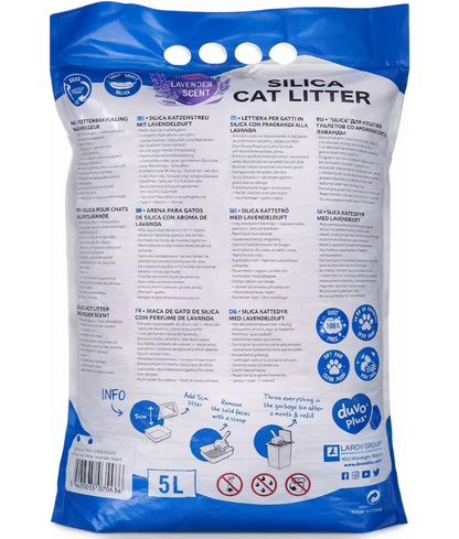 Duvo - cat Crystal Silica Litter with Lavender Scent, Dust-Free Odour Control – 5L