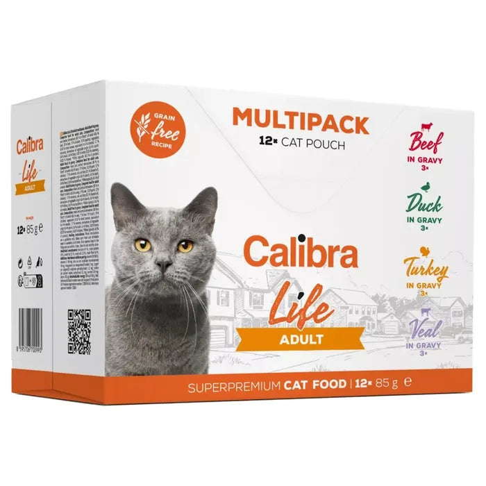 Calibra Life Adult Wet Cat Food (Multipack) - Pack Size : 12 x 85g Pouches