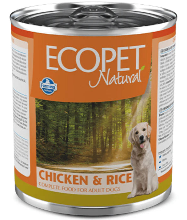 Farmina - dog Ecopet Natural Chicken & Rice, Adult All Breed Sizes, Complete Nutrition Wet Dog Food - 300 g