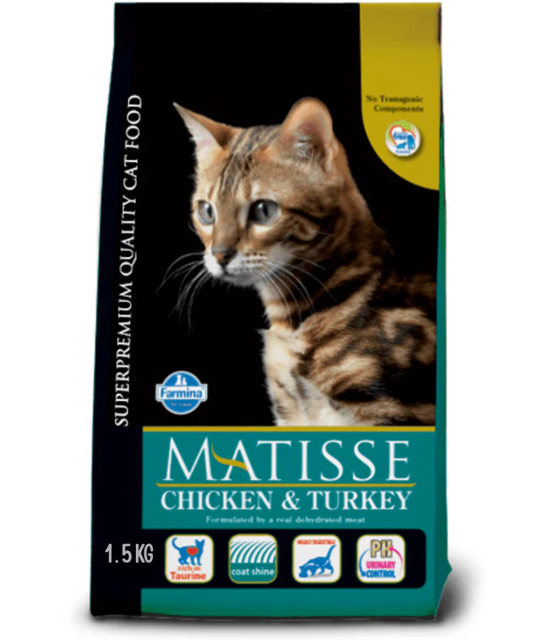Farmina - cat Matisse Chicken & Turkey, with Vegetables, Adult Cat, Dry Cat Food - 1.5 kg
