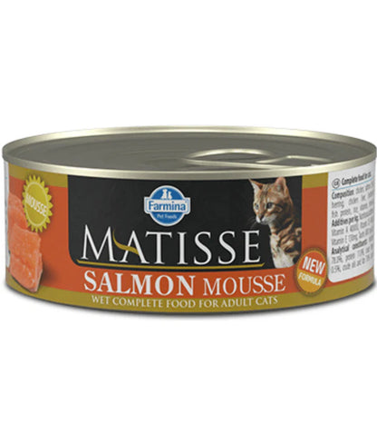 Farmina - cat Matisse Salmon Mousse, Salmon & Herring, Complete Wet Cat Food for Adult Cats - 85 g