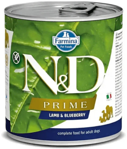 Farmina - dog N&D Lamb & Blueberry, Grain-Free, High Animal Protein, Low Glycemic, Adult All Breed Sizes Wet Dog Food - 285 g