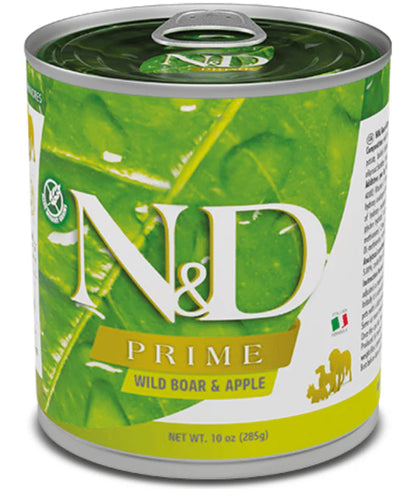Farmina - dog N&D Wild Boar & Apple, Grain-Free, High Animal Protein, Low Glycemic, Adult All Breeds, Wet Dog Food - 285 g