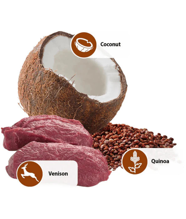 Farmina - dog N&D Quinoa Skin & Coat Venison & Coconut, Limited Ingredient, Omega Rich, Adult All Breed Sizes Wet Dog Food - 285 g