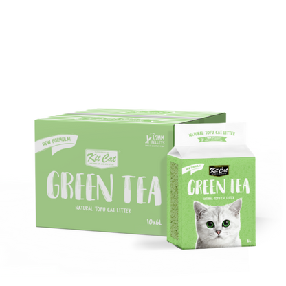 Kit Cat - Natural Tofu Cat Litter 1.5mm – Green Tea 6L