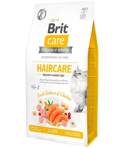 Brit Care - Cat Grain-Free Haircare Healthy and Shiny Coat, Adult, Dry Cat Food - 2kg