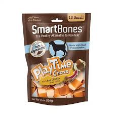 Smart Bones - dog play time chews real peanut butter 10 small